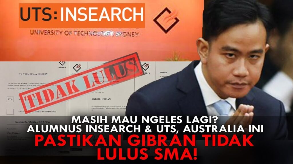 Youtube Thumnail image of : MASIH MAU NGELES LAGI? ALUMNUS INSEARCH & UTS, AUSTRALIA INI PASTIKAN GIBRAN TIDAK LULUS SMA!