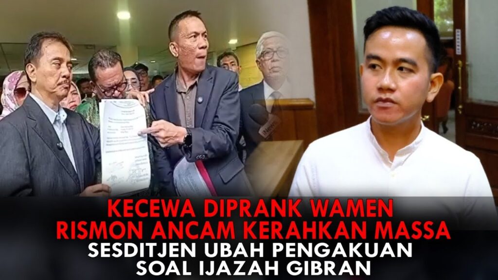Youtube Thumnail image of : KECEWA DIPRANK WAMEN, RISMON ANCAM KERAHKAN MASSA. SESDITJEN UBAH PENGAKUAN SOAL IJAZAH GIBRAN