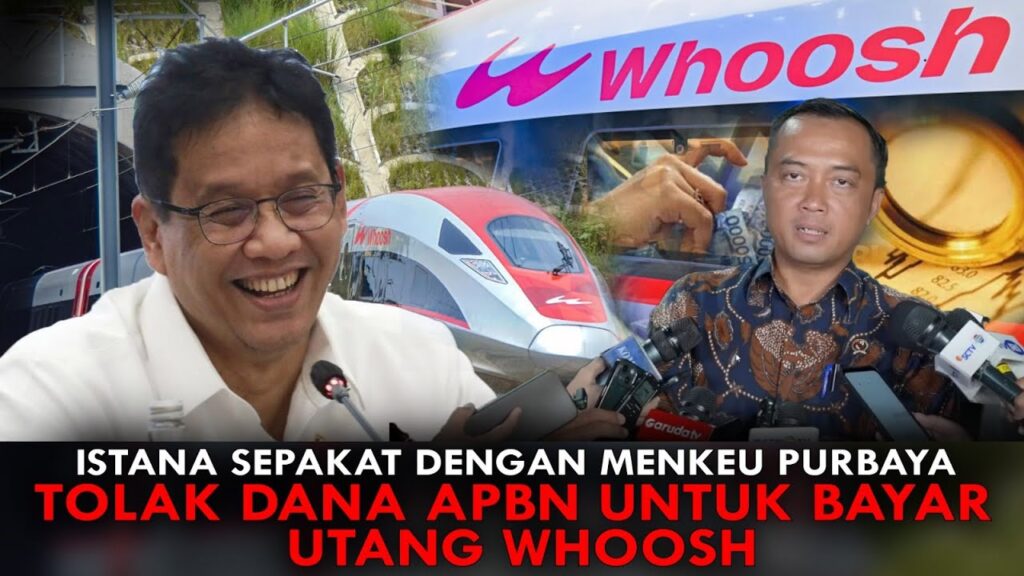 Youtube Thumnail image of : ISTANA SEPAKAT DENGAN MENKEU PURBAYA. TOLAK DANA APBN UNTUK BAYAR UTANG WHOOSH