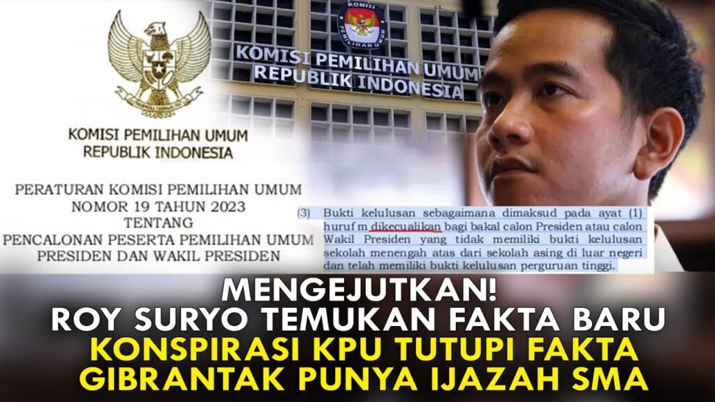 Youtube Thumnail image of : ROY SURYO TEMUKAN FAKTA BARU! KONSPIRASI KPU TUTUPI FAKTA GIBRAN TAK PUNYA IJAZAH SMA