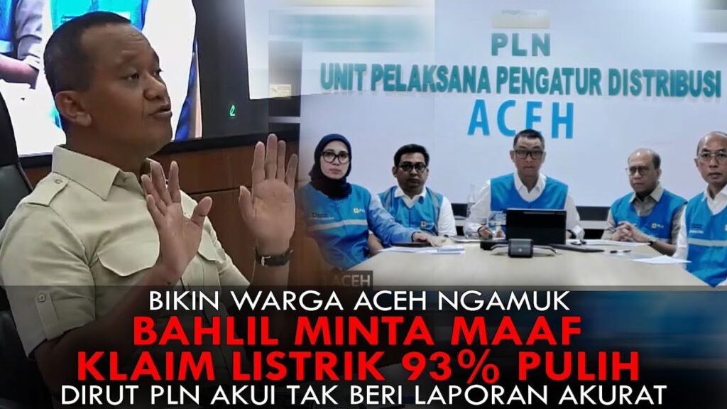 Youtube Thumnail image of : BIKIN WARGA ACEH NGAMUK, BAHLIL MINTA MAAF KLAIM LISTRIK 93% PULIH