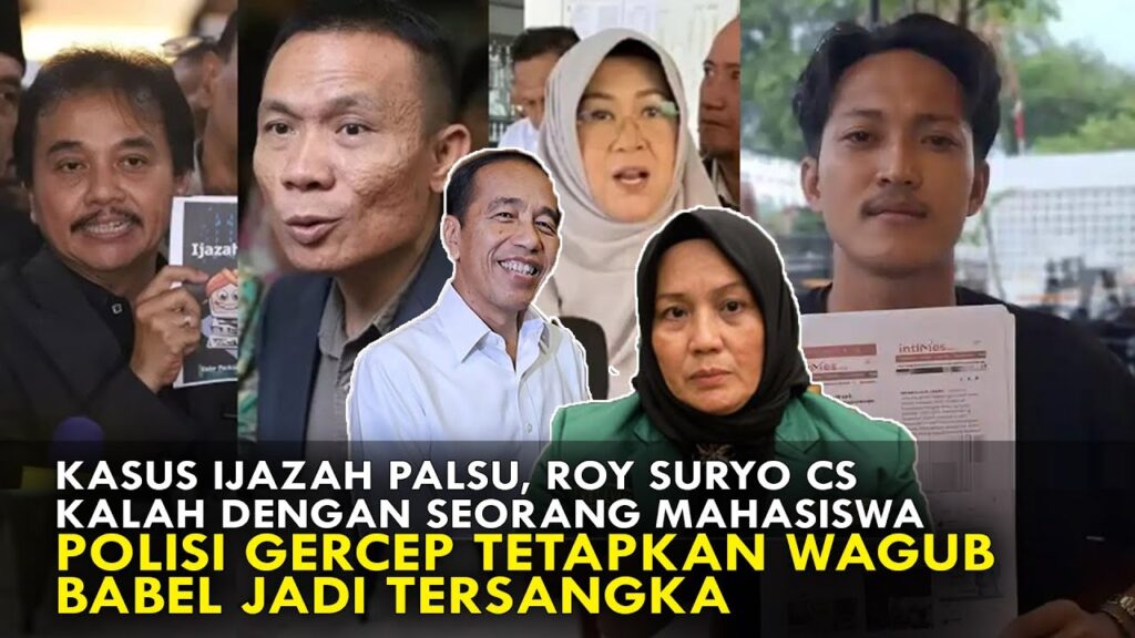 Youtube Thumnail image of : KASUS IJAZAH PALSU, ROY SURYO CS KALAH DG MAHASISWA. POLISI GERCEP TETAPKAN WAGUB BABEL JD TERSANGKA