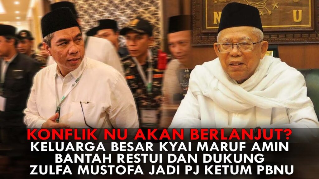 Youtube Thumnail image of : KONFLIK NU AKAN BERLANJUT? KYAI MARUF AMIN BANTAH RESTUI DAN DUKUNG ZULFA MUSTOFA JADI PJ KETUM PBNU