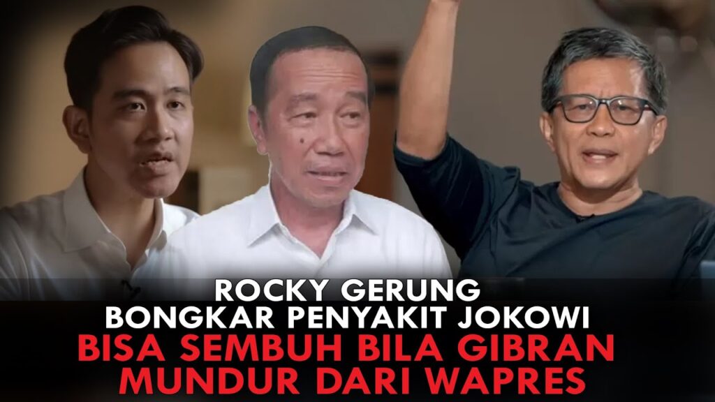 Youtube Thumnail image of : ROCKY GERUNG BONGKAR PENYAKIT JOKOWI. BISA SEMBUH BILA GIBRAN MUNDUR DARI WAPRES