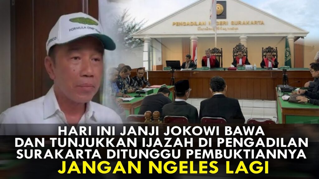 Youtube Thumnail image of : HARI INI JANJI JOKOWI TUNJUKKAN IJAZAH DI PN SOLO DITUNGGU PEMBUKTIANNYA. JANGAN NGELES LAGI