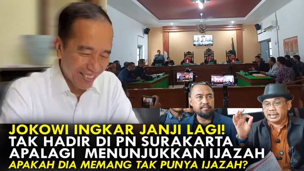 Youtube Thumnail image of : JOKOWI INGKAR JANJI LAGI! TAK HADIR DI PN SURAKARTA, APALAGI MENUNJUKKAN IJAZAH. TAK PUNYA IJAZAH?