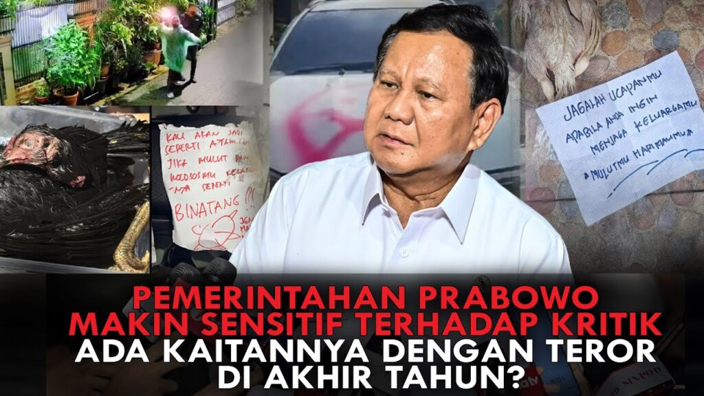 Youtube Thumnail image of : PEMERINTAHAN PRABOWO MAKIN SENSITIF TERHADAP KRITIK. ADA KAITANNYA DG TEROR DI AKHIR TAHUN?