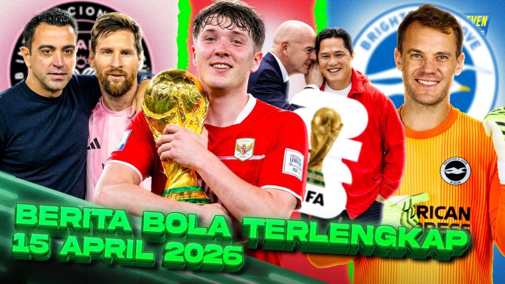 Youtube Thumnail image of : TIMNAS Bisa Ke PIALA DUNIA Jalur PLAY OFF 🥳 EDAN! BRIGHTON Gaet NEUER 🤯 XAVI Diminta LATIH MIAMI 🤝